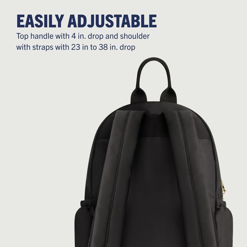 True Religion Backpack, Zip pocket, Horseshoe Logo Travel Bag, Black