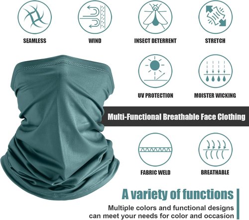 Geyoga UV Protection Cooling Neck Gaiter - 6 Pieces Breathable Scarf for Summer Sun Safety