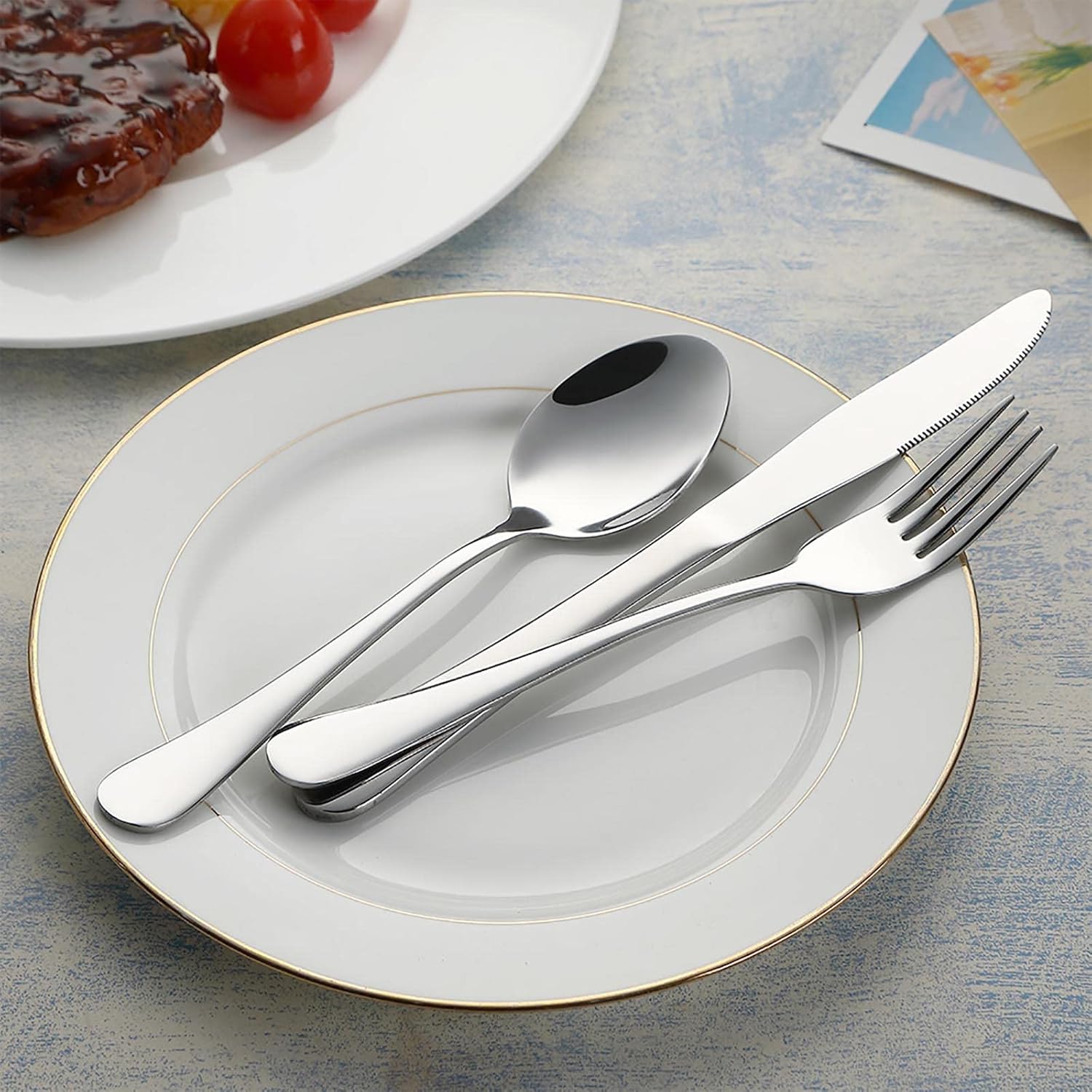 VANDBAO Portable Travel Utensils - Reusable Stainless Steel Flatware Set with Case | 9-Piece Silver Cutlery