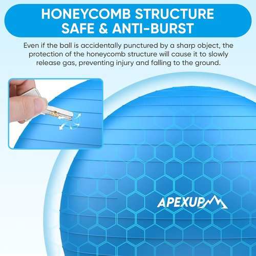 APEXUP Yoga Ball - Anti-Slip Heavy Duty Exercise Ball for Fitness & Core Workouts | 5 Sizes Available