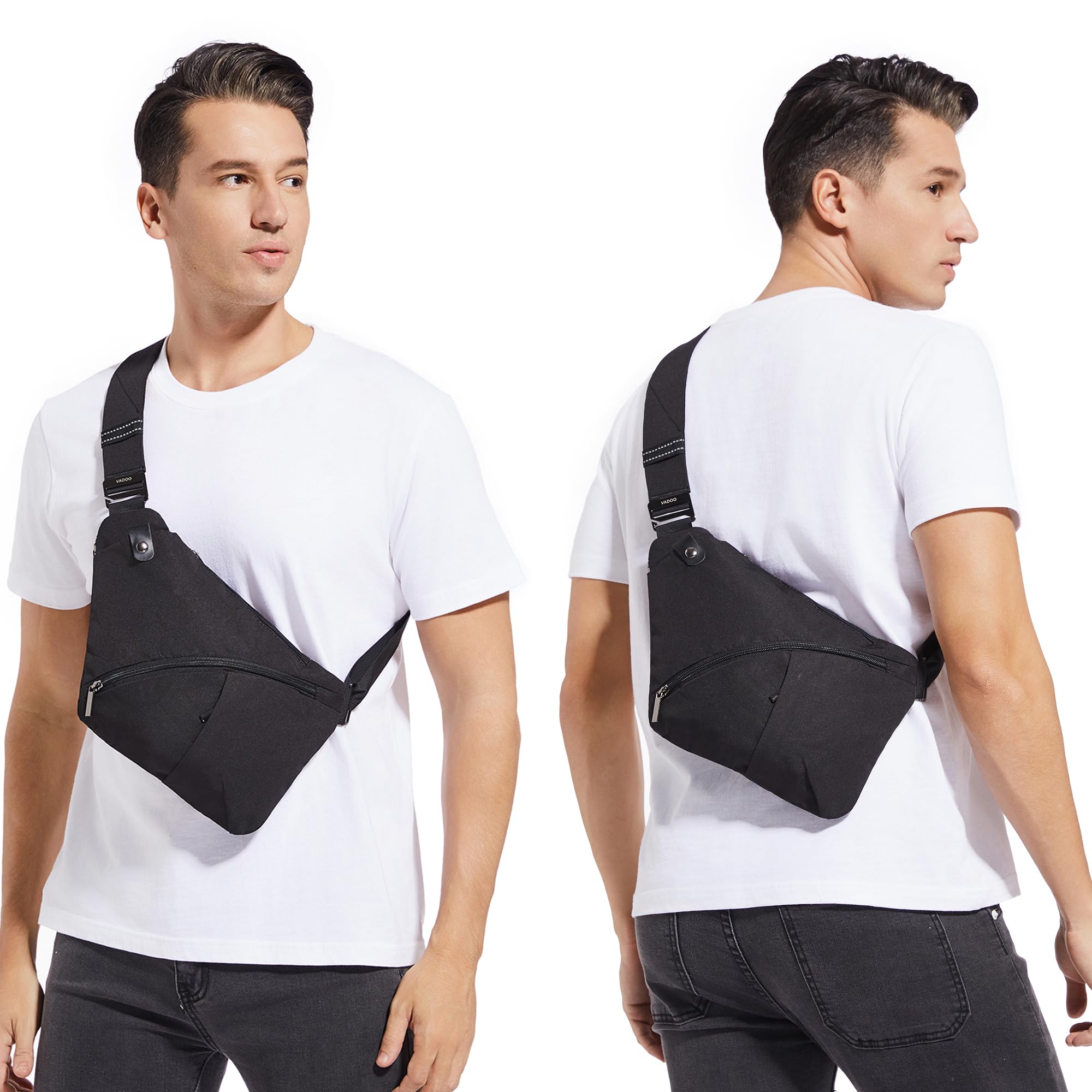 VADOO Sling Bag for Men and Women, Anti theft Crossbody Bag Lightweight Shoulder Chest Bag for Travel Gym Running