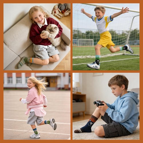 BISOUSOX Kids Wool Socks Boys Socks 10-12 Years Old Soccer Youth Girls 6-8 Thermal Hiking Skiing Boot Crew Cushion Sock