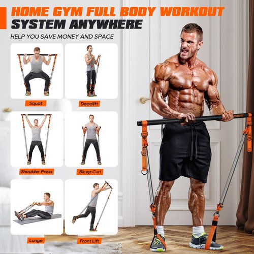 KUTIZE Pilates Bar Kit - Heavy Duty Resistance Bands for Full Body Workout | Portable Home Gym Equipment