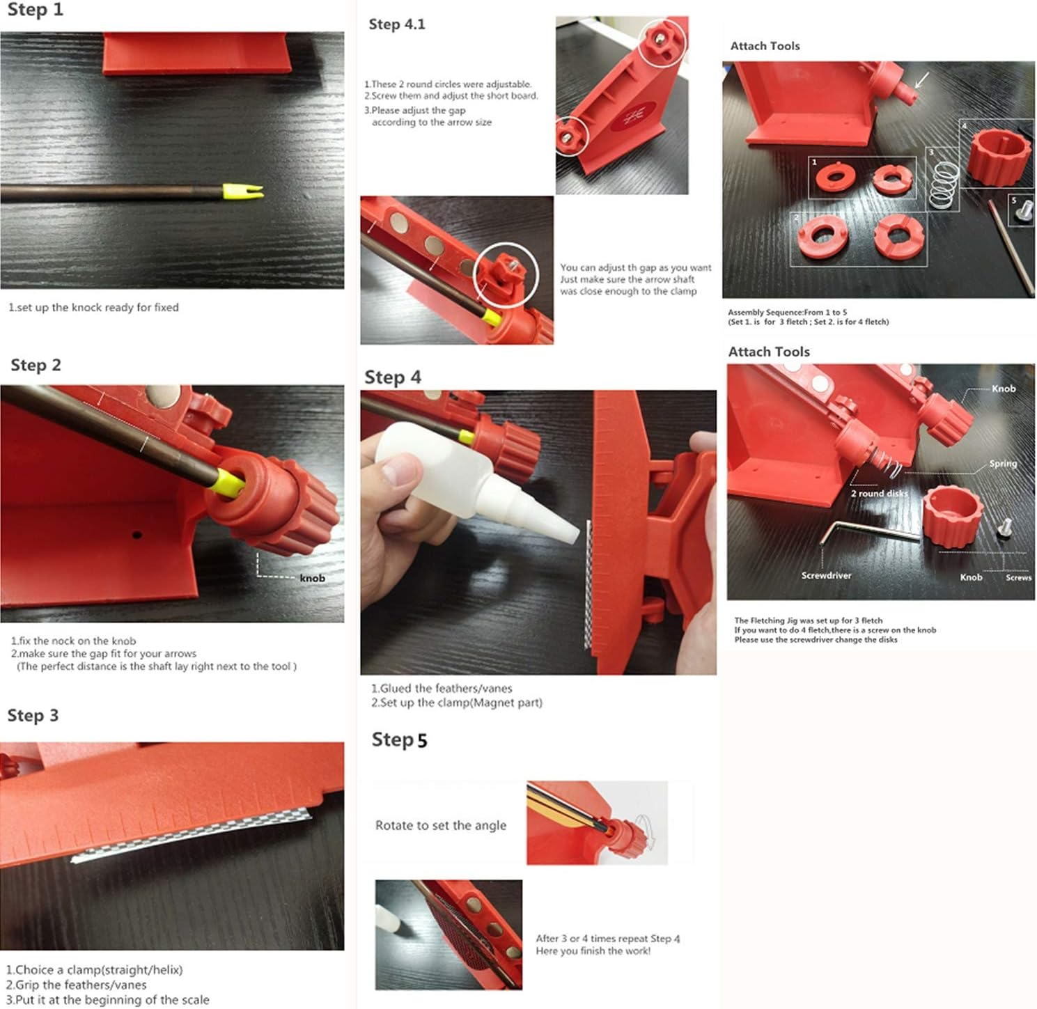 Skiennix Adjustable Fletching Jig - Straight & Helix Tool with Clamp for DIY Archery Arrows