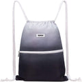 WANDF Drawstring Backpack - Water Resistant Nylon Cinch Bag for Gym, Shopping & Yoga | Grey