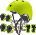 FOOKCIAN Kids Helmet - Adjustable Toddler Skateboard Helmet with Knee, Elbow & Wrist Guards | Ages 2-14
