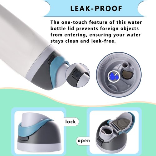 NTIERA Replacement Lid for Owala Freesip Water Bottles - Leakproof & BPA-Free | Frost Gray, Fits 16oz-40oz