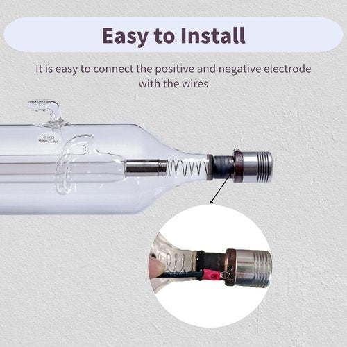 MCWlaser RECI W2 CO2 Laser Tube - 90W/100W, 1240mm Length, 80mm Diameter, 10,000h MTTF