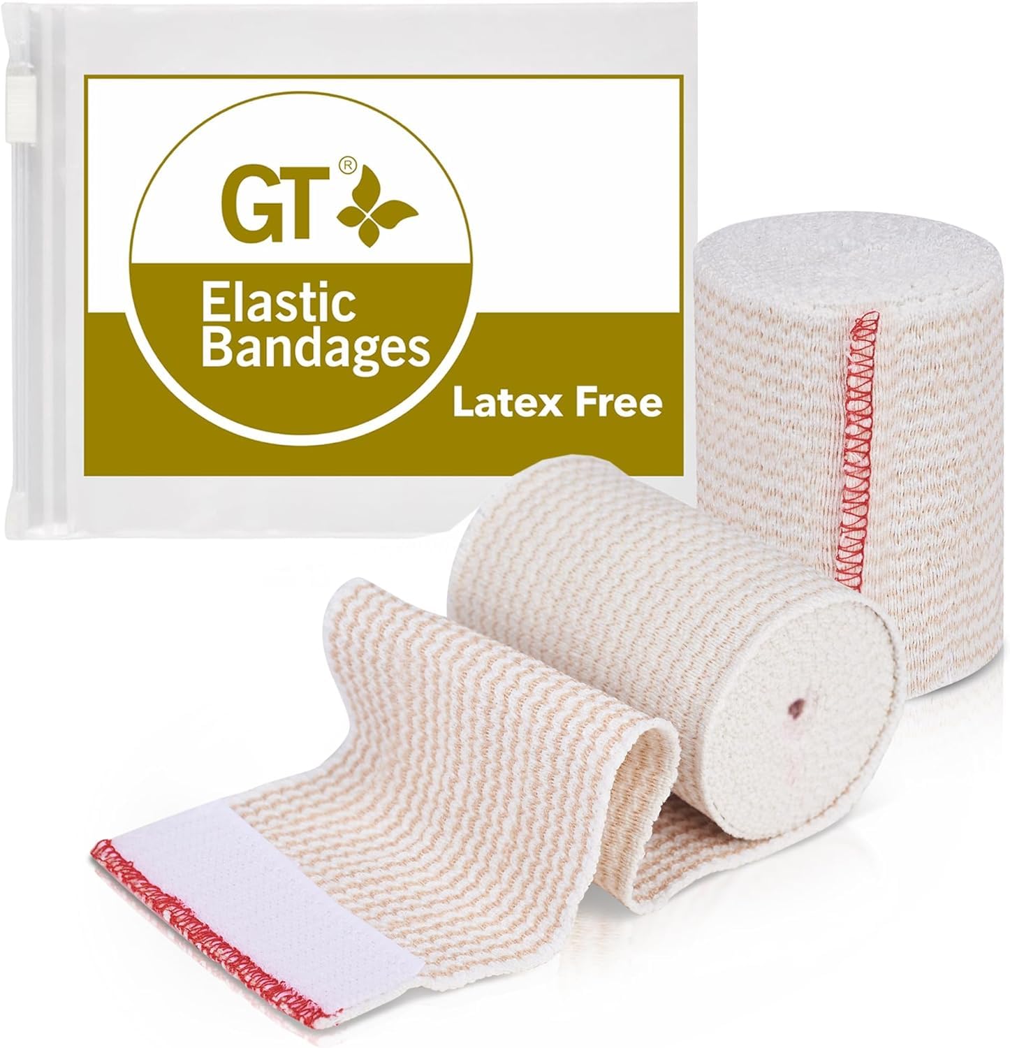 Premium Elastic Bandage Wrap - Latex-Free Hypoallergenic Compression Roll | 3-Inch, 2-Pack for Waist, Legs, Elbow & Knee