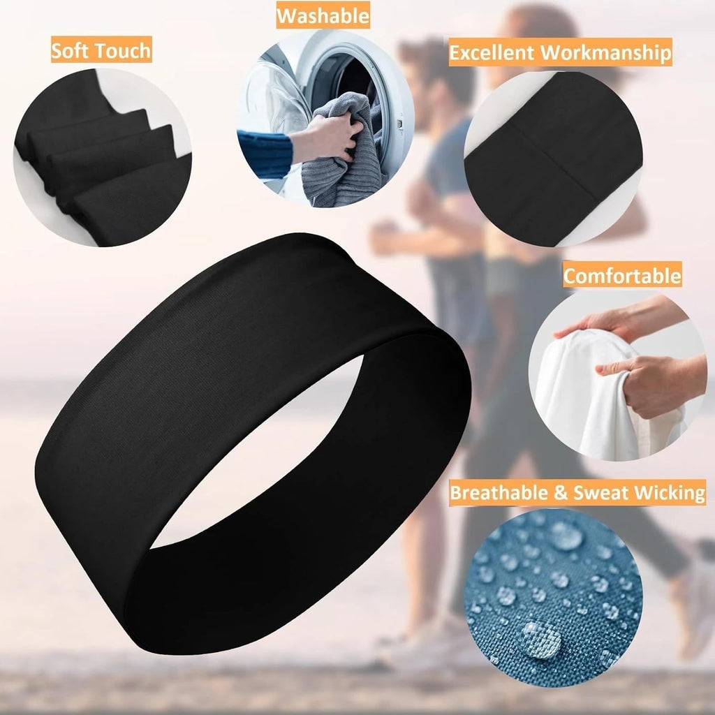 Skiennix Breathable Non-Slip Stretchy Sweat Headbands - 3 Pcs for Yoga & Running | Perfect for Women & Girls