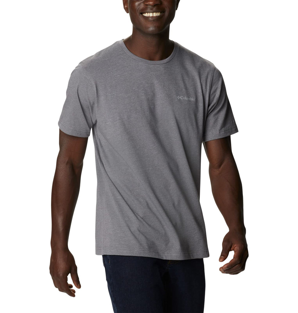 Columbia Mens Thistletown Hills Short Sleeve T-Shirt, City Grey Heather, X-Small