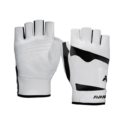 Avantic Pickleball Gloves for Men & Women, Fingerless Glove Right or Left Hand – Padel Tennis & Pickleball Gear + Accessories (White, XL, Right)