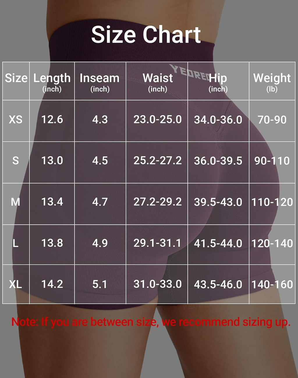 YEOREO Women's Butt Lifting Gym Shorts - Seamless Crossover Design | 4.5" Mid Rise Biker Shorts