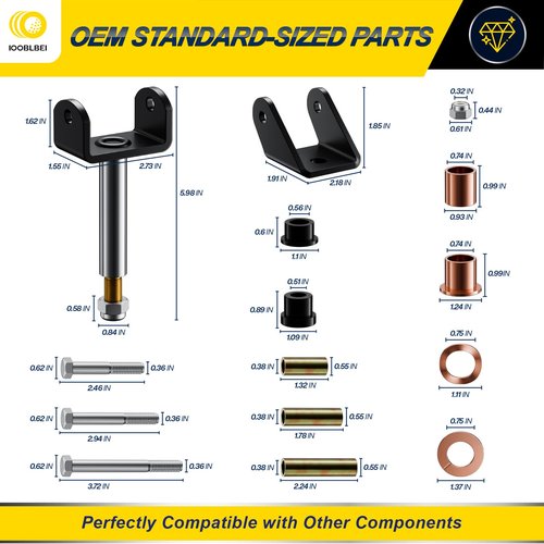 1993-UP Club Car Deluxe Repair Bushing Kit for DS, Golf Cart Front and Rear End Bushing Kit, Club Car King Ping Repair Kit, Full Set Club Car DS Front End Rebuild Kit OEM# 1016384 1015583 1016386