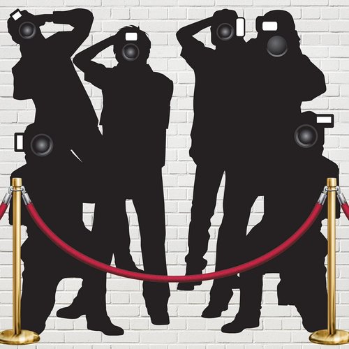 Beistle 2-Count Paparazzi Cutouts, Thin Printed Clear Plastic Hollywood Photographers Wall Backdrop Decorations, Awards Night Decor & VIP Celebrity Photo Prop for Parties, 5' 3"