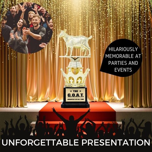 Alpha Awards Goat Trophy - G.O.A.T. Funny Trophy with Custom Plate Option | Perfect Appreciation Gift for Boss or Friend