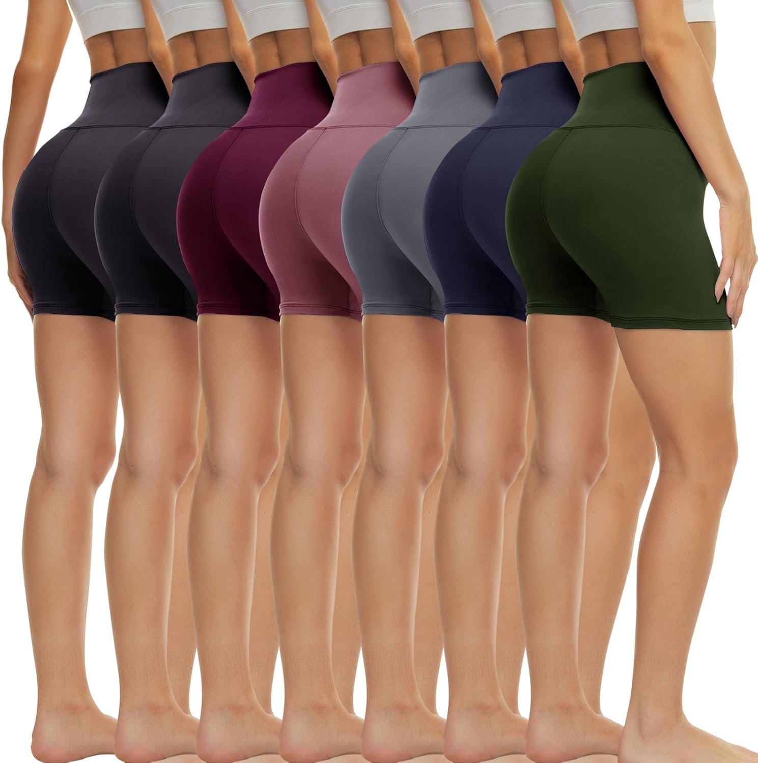TNNZEET Biker Shorts for Women - High Waisted Tummy Control Spandex | 5''/8''/3'' Workout & Yoga