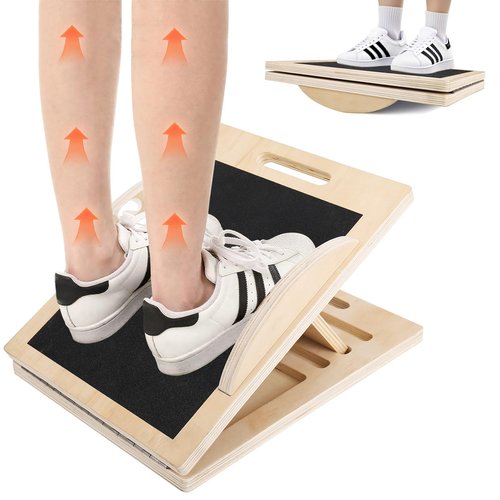 3 in 1 Slant Board for Calf Stretching,Anti Slip Squats Wedge Balance Board for Physical Therapy,Calf Stretcher for Core Strength Wood Rocker Board