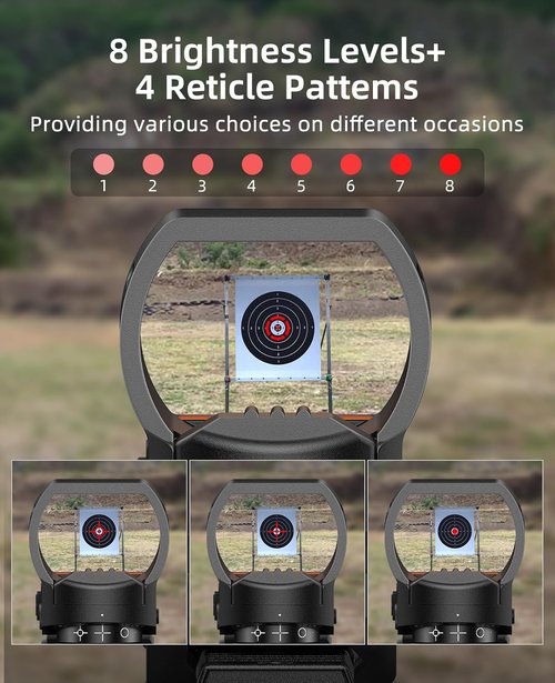 EZshoot Red/Green Dot Reflex Sight - Rechargeable Optic Scope with Multiple Reticles | 20mm Picatinny Rail Mount