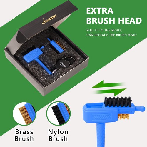Joooones Mini Golf Brush with Nylon/Brass Bristles and Retractable Keychain - Pocket Brush Leave No Trace Clean Dual-Sided Brushes Easy to Carry(Blue) Essentials Golf Accessories for Golfer