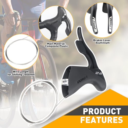 WEEROCK L-TWOO Road Bike Shift Lever 2 X 7 Speeds Road Bicycle Shifters with Brake Levers Compatible with Shimano