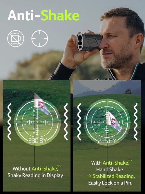 Acer Golf Rangefinder - 800/1200 Yards with Slope, 6X Magnification & Rechargeable Battery | Ideal for Hunting & Golf