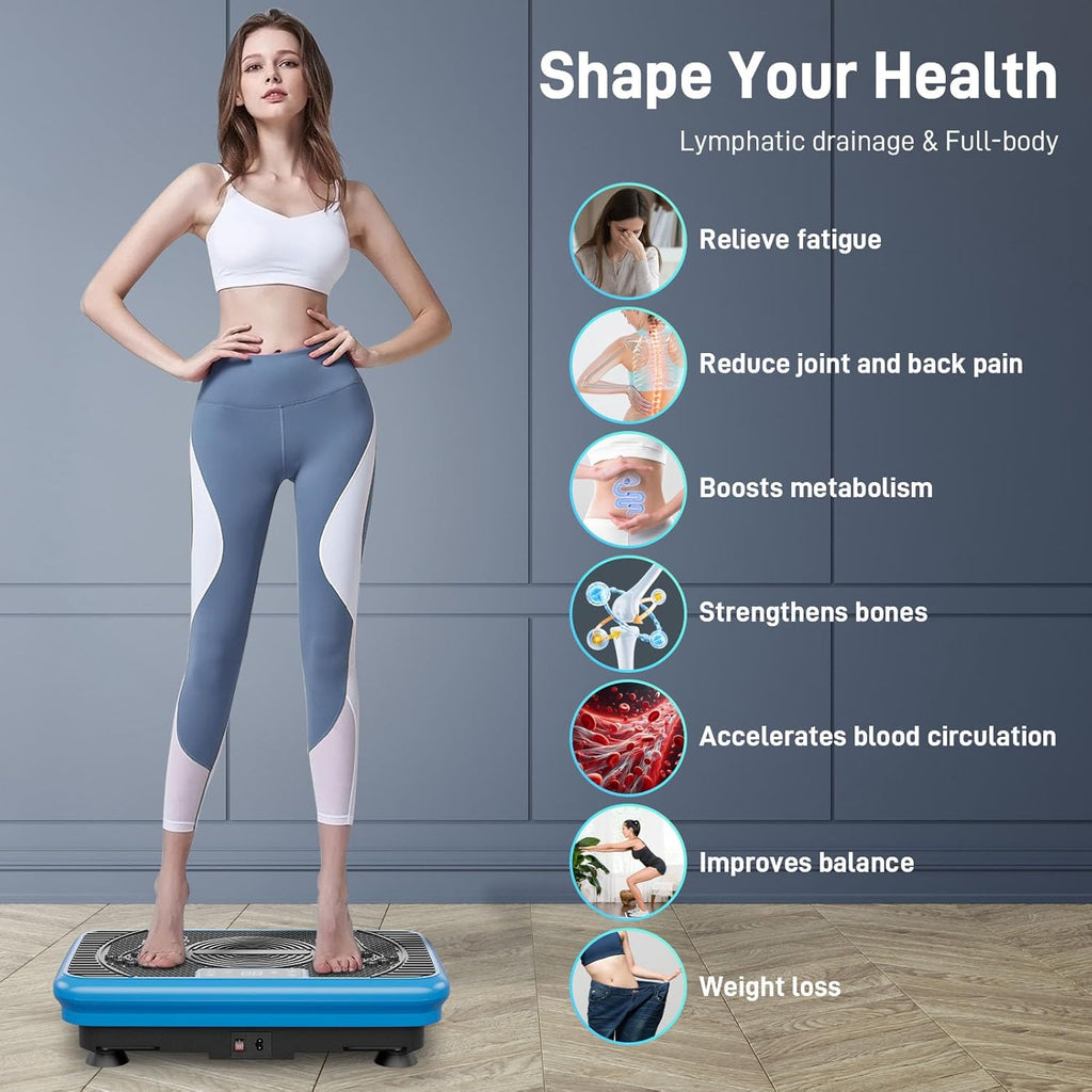 Skiennix Vibration Plate Exercise Machine - Whole Body Fitness Platform for Weight Loss & Lymphatic Support | 330 LBS Capacity with Remote Control
