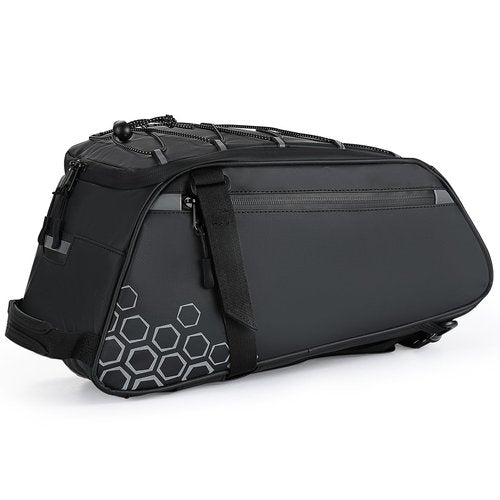 KEMIMOTO Rear Bike Rack Bag, 11L Water-resistant Trunk Bag 3-IN-1, Zippered Bicycle Backpack Shoulder Pannier Saddle Bag for Ebikes Cycling Commuting Travel Outdoor Camping