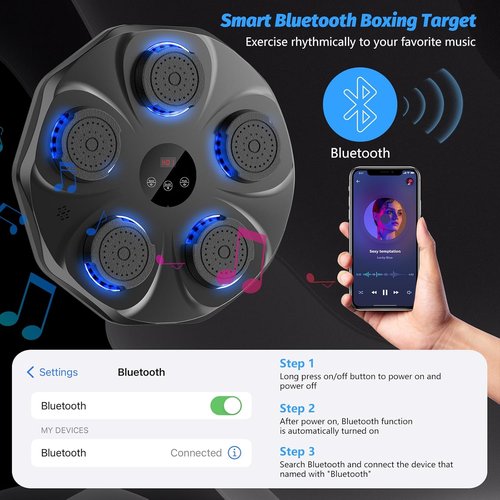 Music Boxing Machine - Interactive Punching Trainer with Gloves | Large Wall-Mounted Target for All Ages