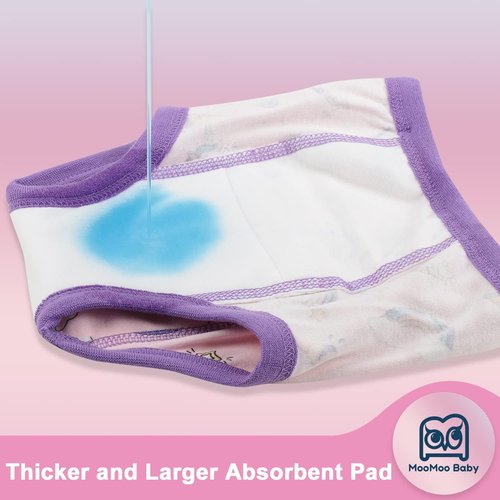 MooMoo Baby Potty Training Underwear - Absorbent Cotton Training Pants for Boys & Girls | 10-Pack, Sizes 2T-9T