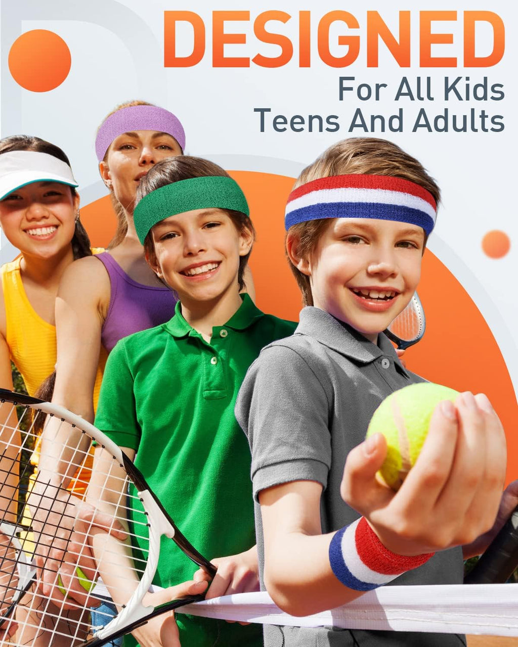 Tanluhu Sweatbands | Terry Cloth Athletic Headbands for Sports - Perfect for Men & Women