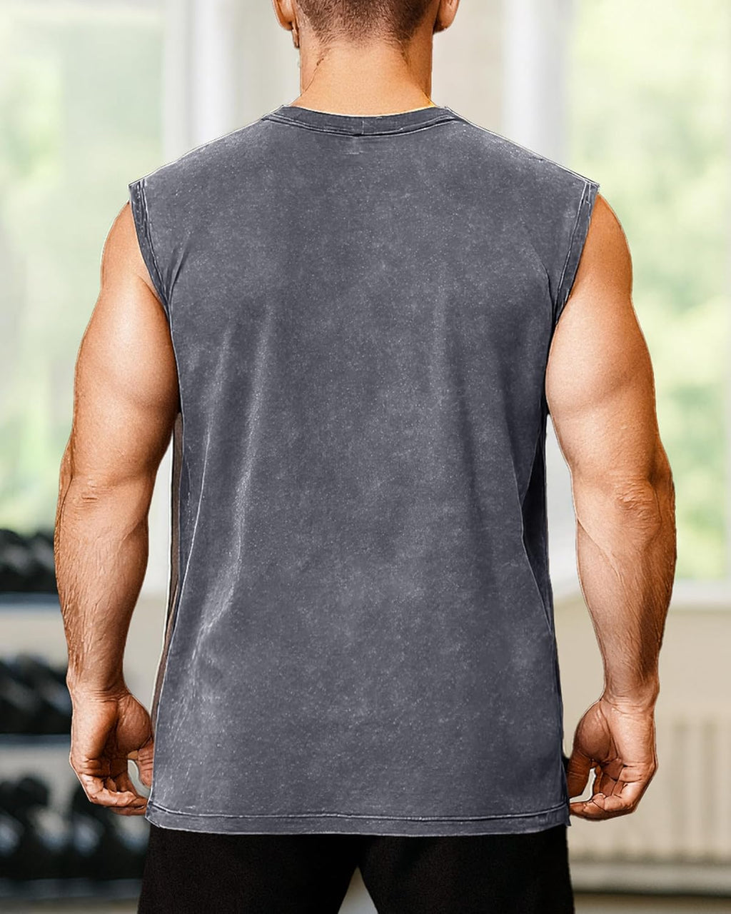 Skiennix Men's Sleeveless Muscle Tank Top - Comfortable Cotton Loose Fit Tee Shirt