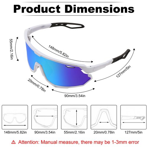 FEISEDY Sport Sunglasses for Men Women, Cycling Glasses with UV Protection, for Baseball, Ski, Runing, Golf B0082