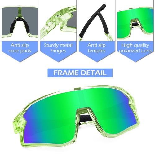 FEISEDY Kids Sunglasses Polarized Youth Baseball Sunglasses Sports Cycling Glasses for Boys Girls Age 4-8 B0183