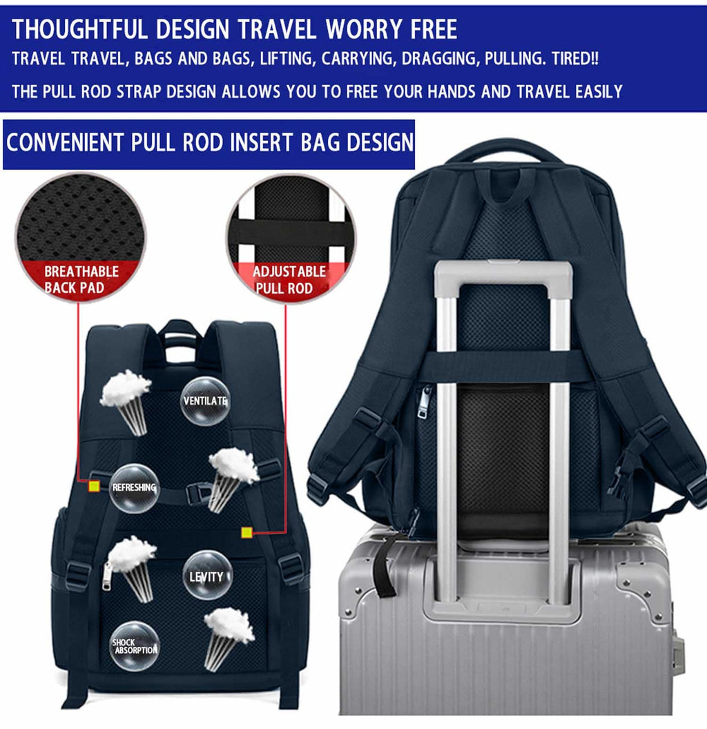 SAIA TIAN Multi-Functional Travel Laptop Backpack, Water-Resistant Large Capacity Bookbag for Work, College, and Weekend Trips