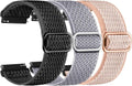 Fitvii | 22mm Breathable Elastic Nylon Smart Watch Bands - Adjustable Replacement Straps (3-Pack)