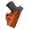 DeSantis Mini Scabbard Gun Holster with Secure Grip, Fits Glock 43 and 43X, Leather Molded Holster, Right-Hand Draw, Unisex, Tan