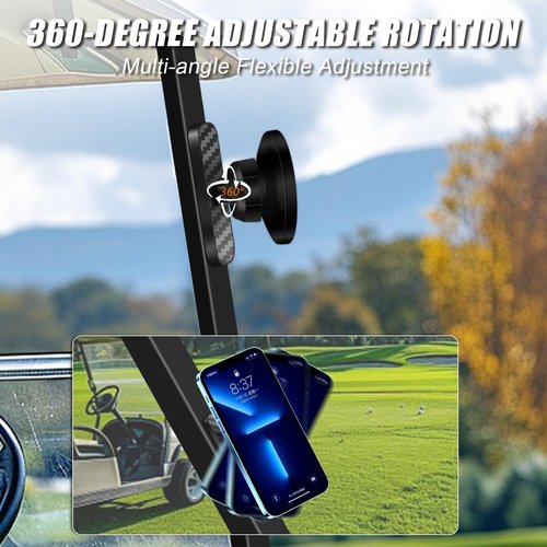 Magnetic Golf Cart Phone Holder, Magnetic Phone Mount for Gym Compatible with MagSafe iPhone 12-17, Ultra-Strong Magnets Phone Holders Fits EZGO, Yamaha, Icon Golf Cart Aaccessories Essentials