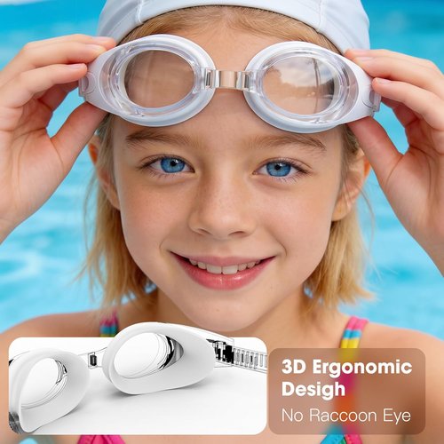Dizywiee Kids Swim Goggles - 2-Pack Adjustable Swimming Goggles for Ages 6-15 | Boys & Girls