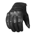 Jackets 4 Bikes Motorcycle Gloves - Premium Leather for Men, Touchscreen, Non-Slip, Motorbike Cruiser Street Biker Protector Black S