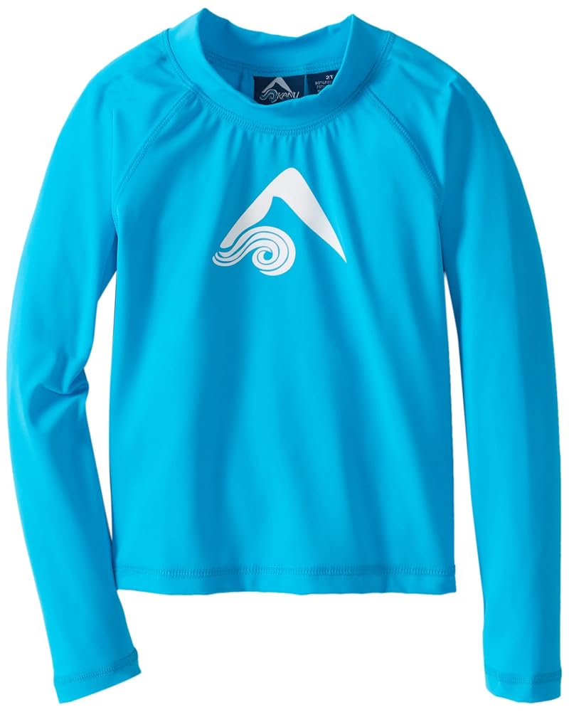 Kanu Surf Boys' Platinum Long-Sleeve Rash Guard Swim Shirt - Blue 2T