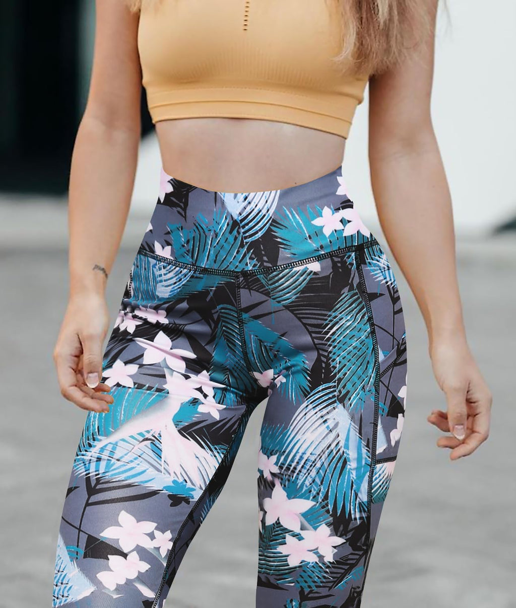Skiennix Capri Leggings - High-Waisted Women's Yoga Pants with Pockets | Perfect for Gym & Running