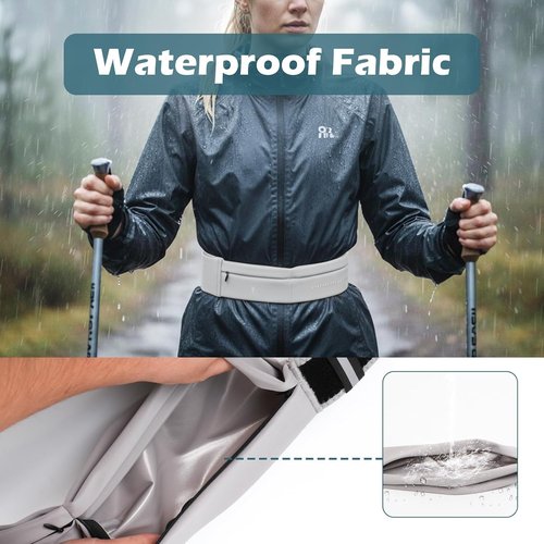 Lsnisni Slim Running Belt - Adjustable Waist Pack with Water Bottle & Towel Holder | Medium Grey