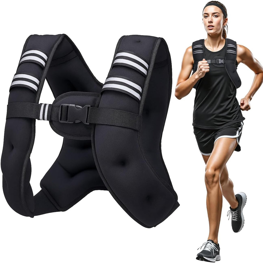 Skiennix Weighted Vest - 12lbs Adjustable Running Vest with Reflective Stripe for Comfortable Workouts