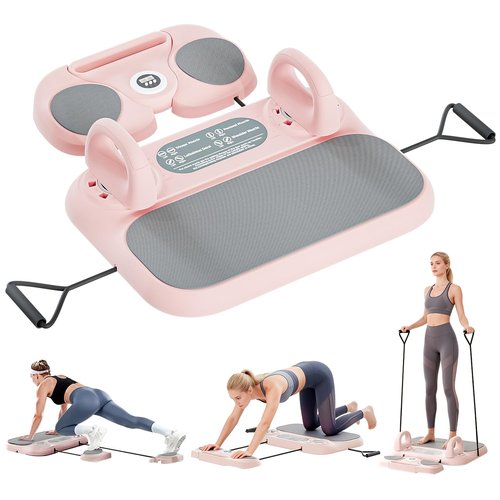 SHIJING Pilates Reformer Board，6-in-1 Foldable Pilates Equipment for Home Workout with Timber，Core& Full Body Training for Women