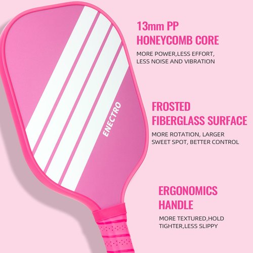 Pickleball Paddles Set of 2, USAPA Approved Fiberglass Pickle Ball Set with 2 Cute Lightweight Pickleball Rackets, 2 Indoor &2 Outdoor Balls, 1 Pickleball Bag for Women, Beginner, Youth