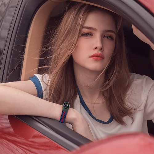 TumpCez Solo Loop Elastic Band Compatible With Xiaomi Mi Band 7 6 5 4 3/Amazfit Band 5 Straps, Adjustable Nylon Sport Replacement Wrist Strap for Women Men