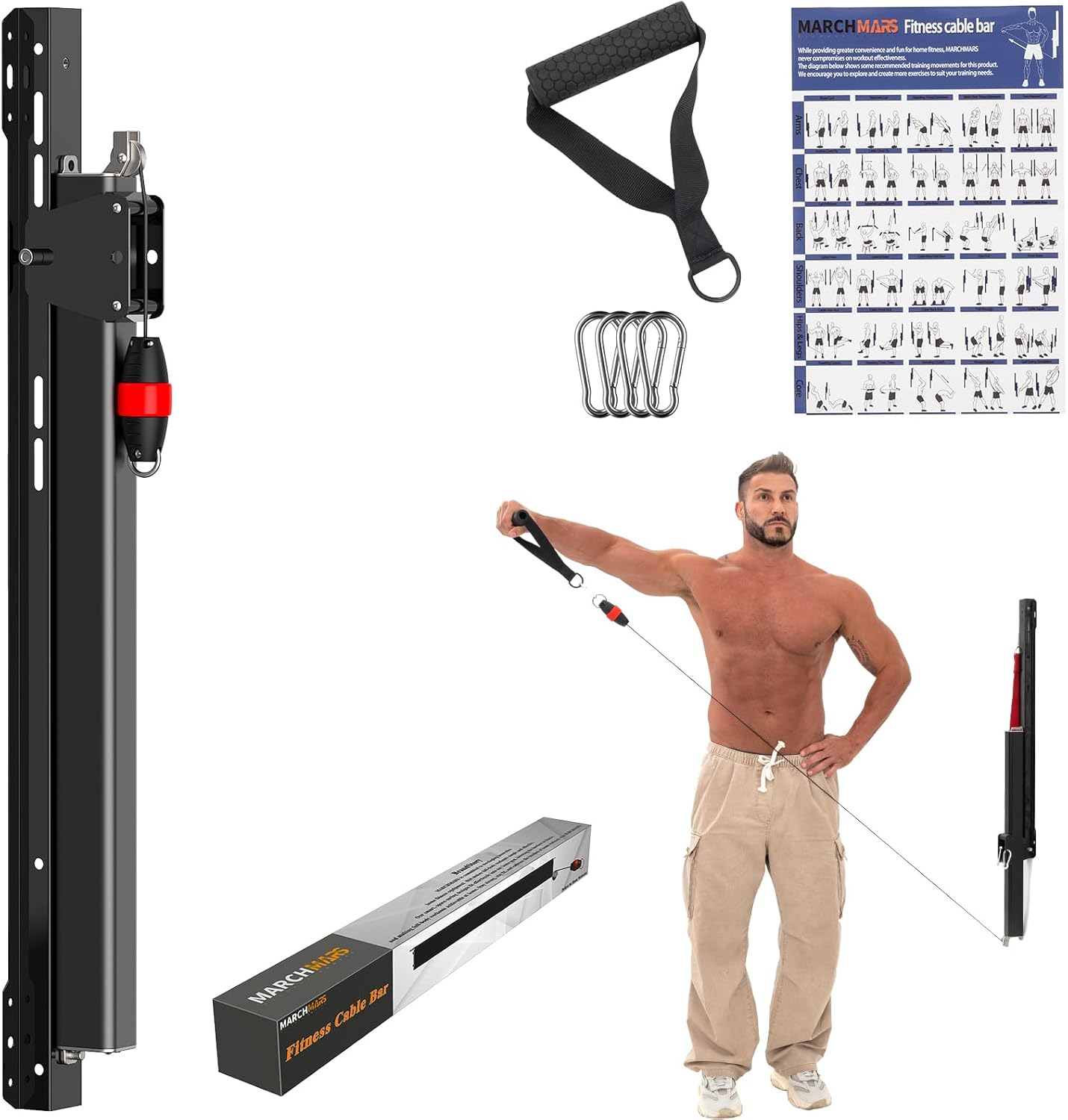 Wall-Mount Cable Machine Home Gym - Adjustable Resistance Compact Fitness Equipment for Full Body Strength & Toning