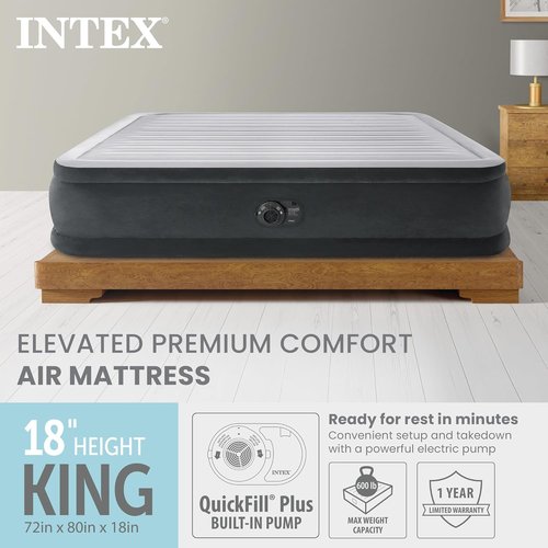 Intex Dura-Beam Deluxe Airbed - Plush Elevated Comfort for Restful Sleep | Twin Size