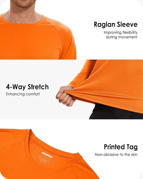 Boladeci Men's UV SPF 50+ Long Sleeve Quick-Dry Swim Shirt - Lightweight Sun Protection Rash Guard